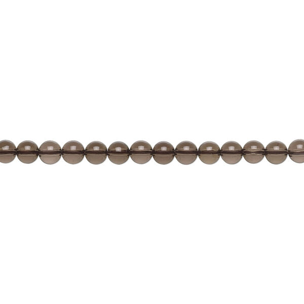 Bead, smoky quartz (heated / irradiated), light to medium, 3mm round, B grade, Mohs hardness 7. Sold per 15-1/2" to 16" strand. image number 0