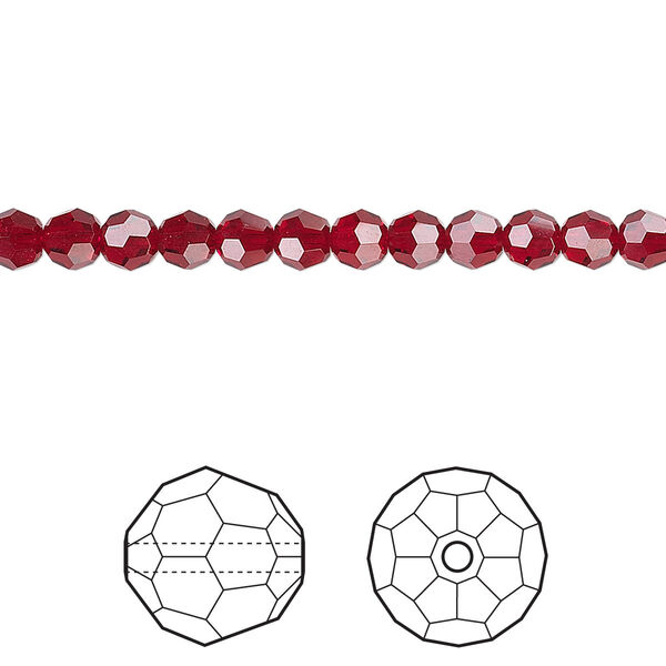 Bead 12pk Siam, Crystal Passions® 4mm round 5000 image number 0