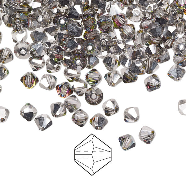 Bead 144pk crystal vitrail medium, Preciosa Czech crystal 4mm bicone image number 0