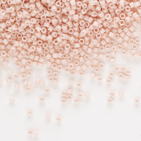 Seed bead, Delica®, glass, pkg/7.5g, #11 round, opaque glass enamel light salmon (DB-1493-1). image number 0