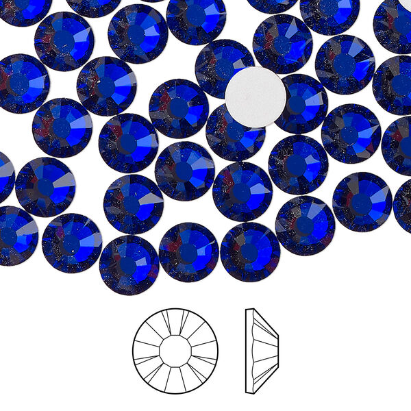 Flat back 24pk cobalt blue foil back, Preciosa MAXIMA Czech crystal rhinestone 6.3-6.5mm chaton rose round SS30 image number 0