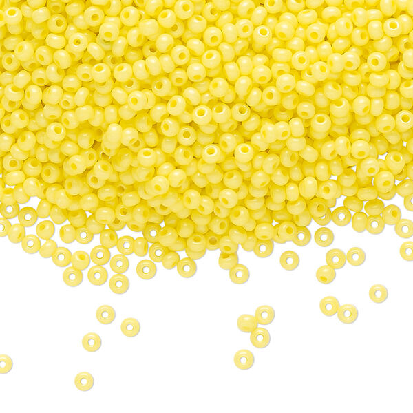Seed bead, Preciosa Ornela Czech glass, pkg/500g, #11 rocaille, opaque terra intensive dyed yellow chalkwhite, (16A86). image number 0