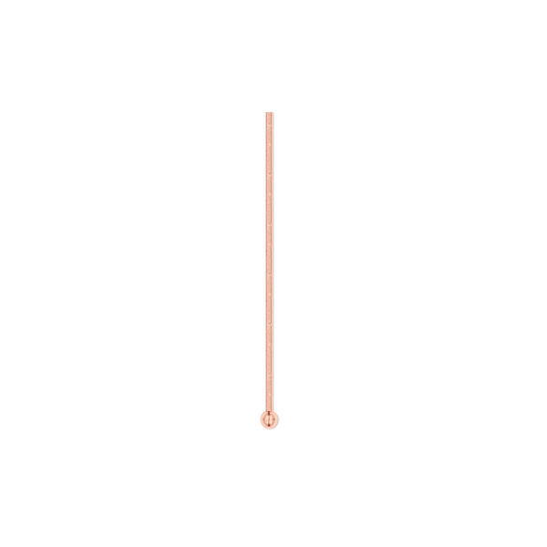 Head pin, copper, 1 inch with 1.5mm ball, 22 gauge. Sold per pkg of 100. image number 0