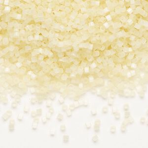 Seed bead, Delica®, glass, pkg/250g, #11 round, opaque silk glass enamel lemon ice (DB-0823-1).