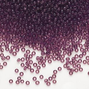 Seed bead, Preciosa Ornela Czech glass, pkg/500g, #11 rocaille, transparent amethyst, (20060).