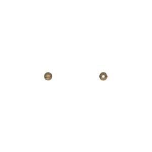 Bead, antique gold-plated brass, 2.5mm corrugated round. Sold per pkg of 100.