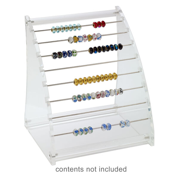 Display, bead rack, acrylic and stainless steel, clear, 9-1/2 x 8 x 7 inches with 8-inch rods. Sold per 9-piece set. image number 2