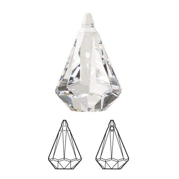 Drop 24pk crystal, Swarovski® 24x15.5mm pendant prismatic 6022 image number 0