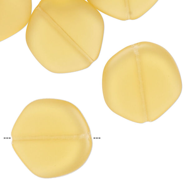 Bead, Czech pressed glass, matte transparent light orange, 19mm irregular flat round. Sold per 2-ounce pkg, approximately 25 beads. image number 0