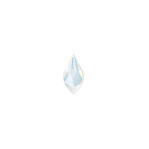 Flat back 144pk white opal foil back, Swarovski® 10x5mm flame 2205