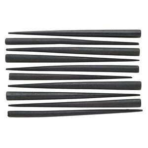 Hair stick, wood (dyed), black, 6 to 6-1/2 inch hand-carved, end-drilled. Sold per pkg of 10.