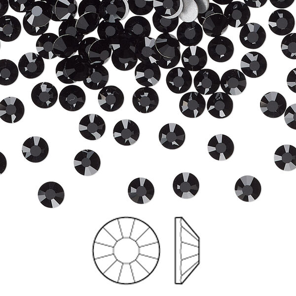 Flat back 1440pk jet foil back, Preciosa Viva 12® Czech crystal rhinestone 3.8-4mm chaton rose round SS16 image number 0