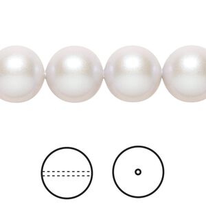 Pearl 10pk iridescent dove grey, Crystal Passions® 12mm round 5810