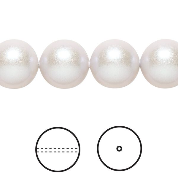 Pearl 10pk iridescent dove grey, Crystal Passions® 12mm round 5810 image number 0