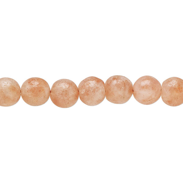 Bead, sunstone (natural), 5-7mm hand-cut round, C grade, Mohs hardness 6 to 6-1/2. Sold per 14-inch strand. image number 0