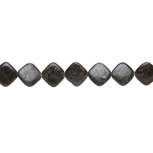 Blue labradorite 1pkg1, puffed diamond bead natural, 14 inch 28x27mm-30x30mm image number 1