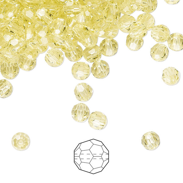 Bead 24pk jonquil, Preciosa Czech crystal 4mm round image number 0