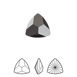 Fancy stone 1pk jet, Crystal Passions® 14.3x14mm prismatic triangle 4799