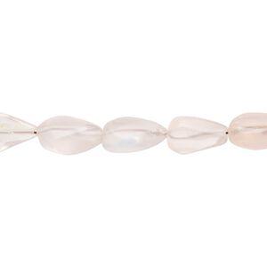 Rose quartz 1pkg1, hand-cut flat teardrop bead natural 13 inch 9x5mm-11x8mm