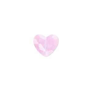 Bead 2pk transparent pink, Celestial Crystal® 12x10mm heart