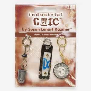 Focal, acrylic / enamel / glass / nickel- / gold- / antique brass-finished steel / "pewter" (zinc-based alloy), blue / white / black, 39x18mm single-sided round / 40x14mm single-sided rectangle / 43x11mm 3D bullet. Sold per pkg of 3.