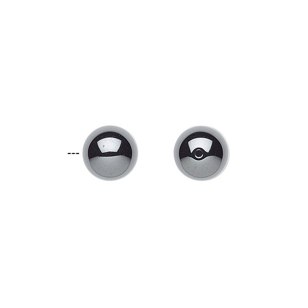 Bead, Hemalyke™ (man-made), 8mm half-drilled round with 0.9mm hole. Sold per pkg of 4. image number 0