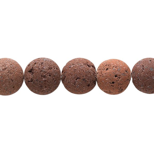 Lava rock 1pkg1, round bead natural 15.5-16 inch 10mm image number 0