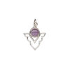 Amethyst / sterling silver 1pkg1, open arrowhead drop natural antiqued 15.5x14mm image number 1