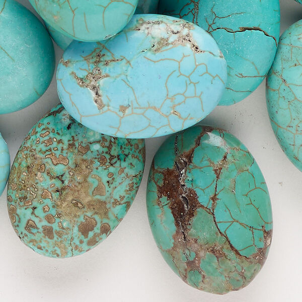Magnesite 1pkg30, puffed oval bead C grade, mix 24x17mm-25x18mm image number 0