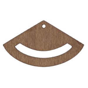 Focal, fiberboard, brown, 2 x 1-1/4 inch top-drilled fan with cutout. Sold per pkg of 6.