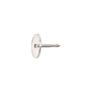 Tie tac, stainless steel and vinyl head, clear, 11.5mm flat round. Sold per pkg of 10.