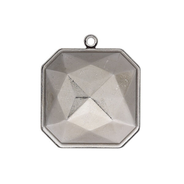 Drop, Almost Instant Jewelry®, gunmetal-plated brass, 25mm square with 23mm square setting. Sold per pkg of 2. image number 0