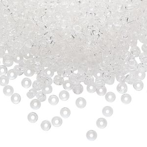 Seed bead, Preciosa Ornela Czech glass, pkg/50g, #8 rocaille, transparent clear, (00050).