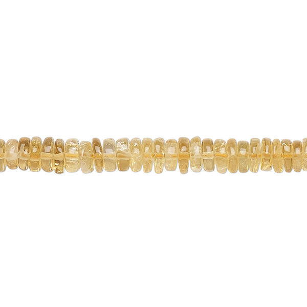 Bead, citrine (heated), 4x1mm-6x2mm hand-cut rondelle, B grade, Mohs hardness 7. Sold per 8-inch strand, approximately 100-150 beads. image number 0