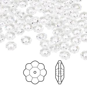 Margarita flower 24pk crystal, Crystal Passions® 6x2mm 3700