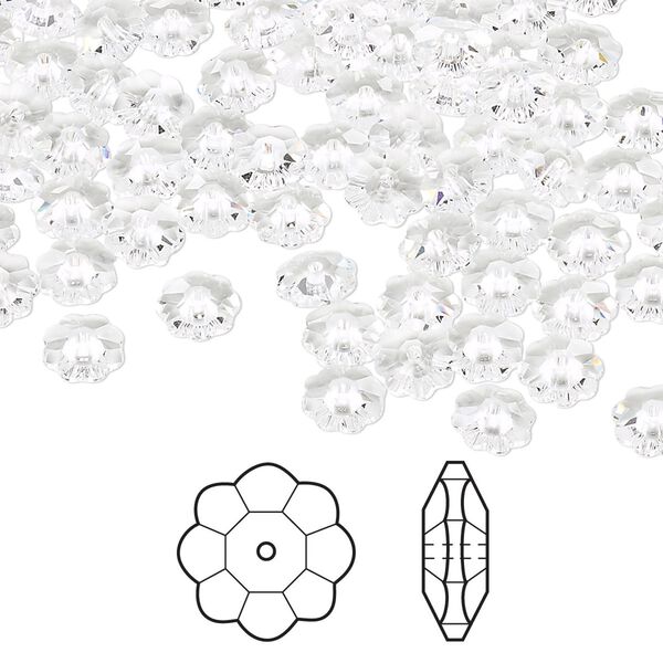 Margarita flower 24pk crystal, Crystal Passions® 6x2mm 3700 image number 0