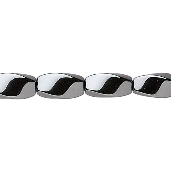 Bead, Hemalyke™ (man-made), 12x6mm twisted oval. Sold per 15-1/2" to 16" strand. image number 0