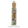Component, glass / cork / nickel-finished steel, clear, 45x11mm bottle with stopper and screw eye. Sold per pkg of 10. image number 0
