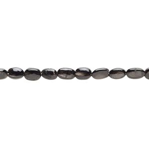 Hypersthene 1pkg1, hand-cut flat oval bead natural, 8 inch 5x3mm