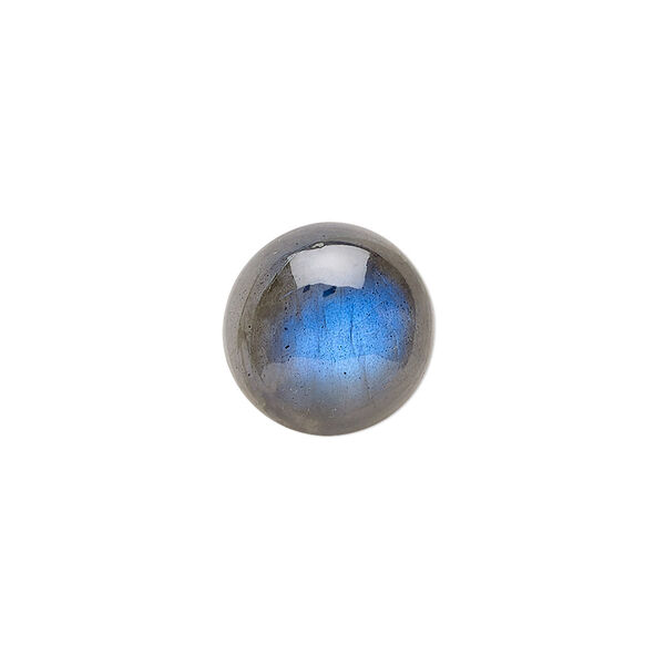 Cabochon, labradorite (natural), 14mm hand-cut calibrated round, A- grade, Mohs hardness 6 to 6-1/2. Sold individually. image number 0