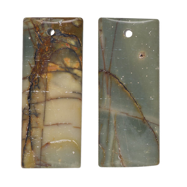 Spiderweb jasper 1pkg2, top-drilled rectangle focal natural B grade, 35x15mm image number 0