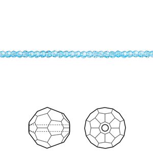 Bead 144pk aquamarine, Crystal Passions® 2mm round 5000
