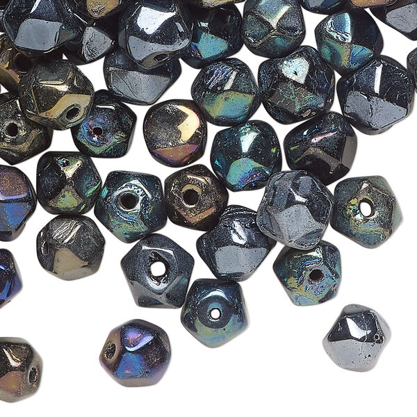 Bead, iris glass, translucent purple, 6mm faceted round. Sold per 2-ounce pkg, approximately 100 beads. image number 0
