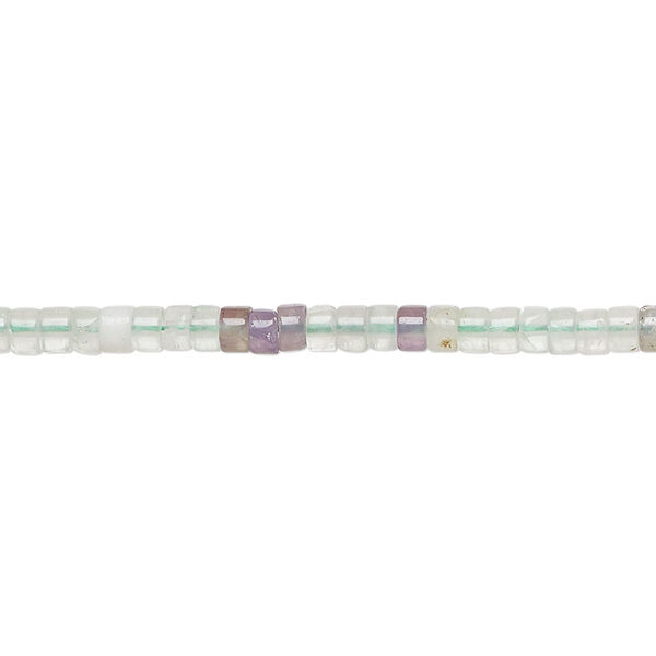 Bead, multi-fluorite, (natural), 3x1.5mm-3x2.5mm heishi, B grade, Mohs hardness 4. Sold per 16-inch strand. image number 0