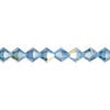Bead 1pkg144 Malibu blue AB, Preciosa Czech crystal, 6mm bicone image number 0