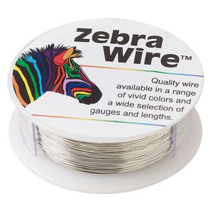 Wire, Zebra Wire™, tinned copper, silver color, round, 28 gauge. Sold per 1/4-pound spool, approximately 164 yards.