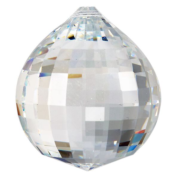 Suncatcher 1pk clear, Asfour Crystal 45x40mm top-drilled faceted round teardrop image number 0