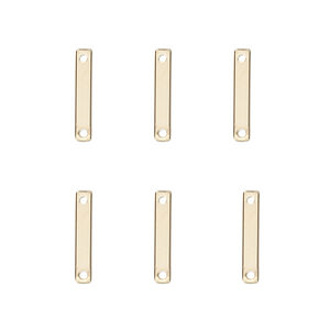 Link, 14Kt gold-filled, 13x2mm smooth bar. Sold per pkg of 6.