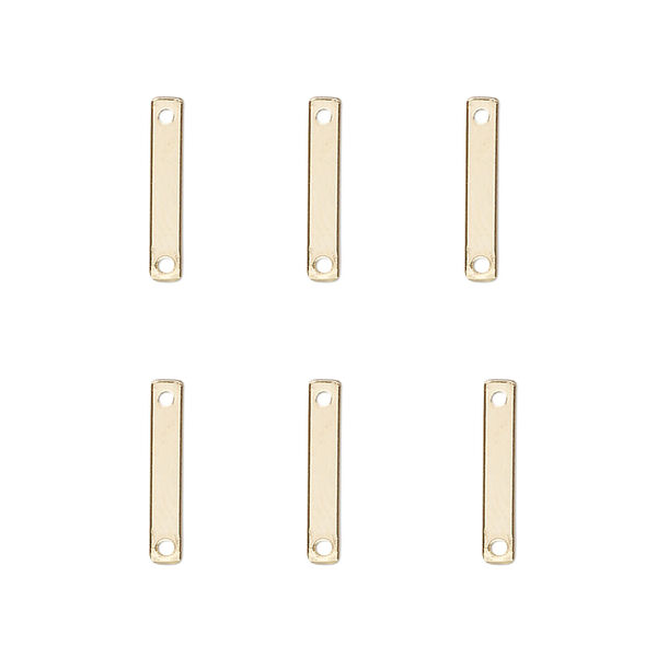 Link, 14Kt gold-filled, 13x2mm smooth bar. Sold per pkg of 6. image number 0