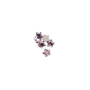 Flat back 6pk iris foil back, Crystal Passions® 4mm star flower 3754
